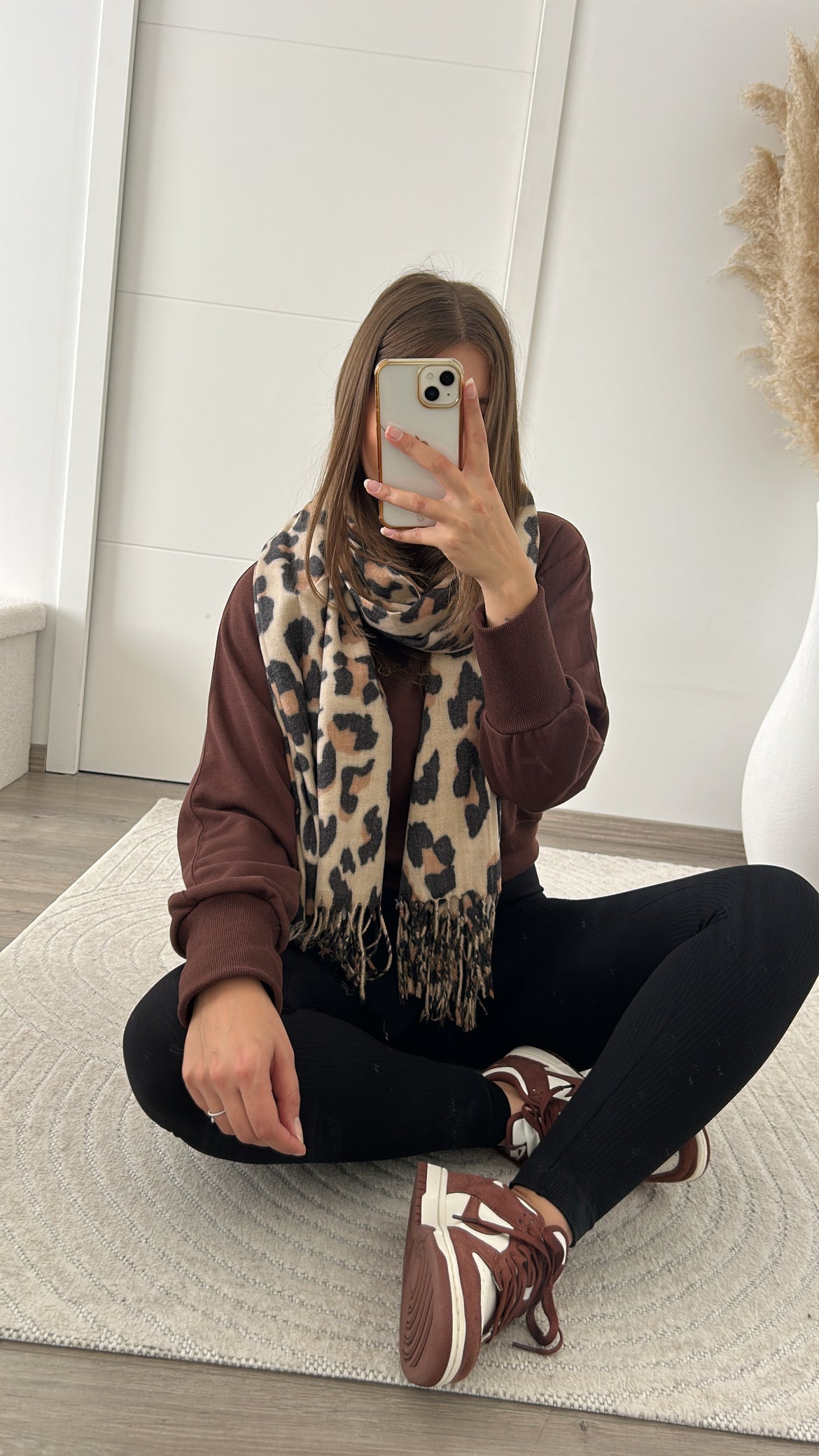 Écharpe Léopard Beige