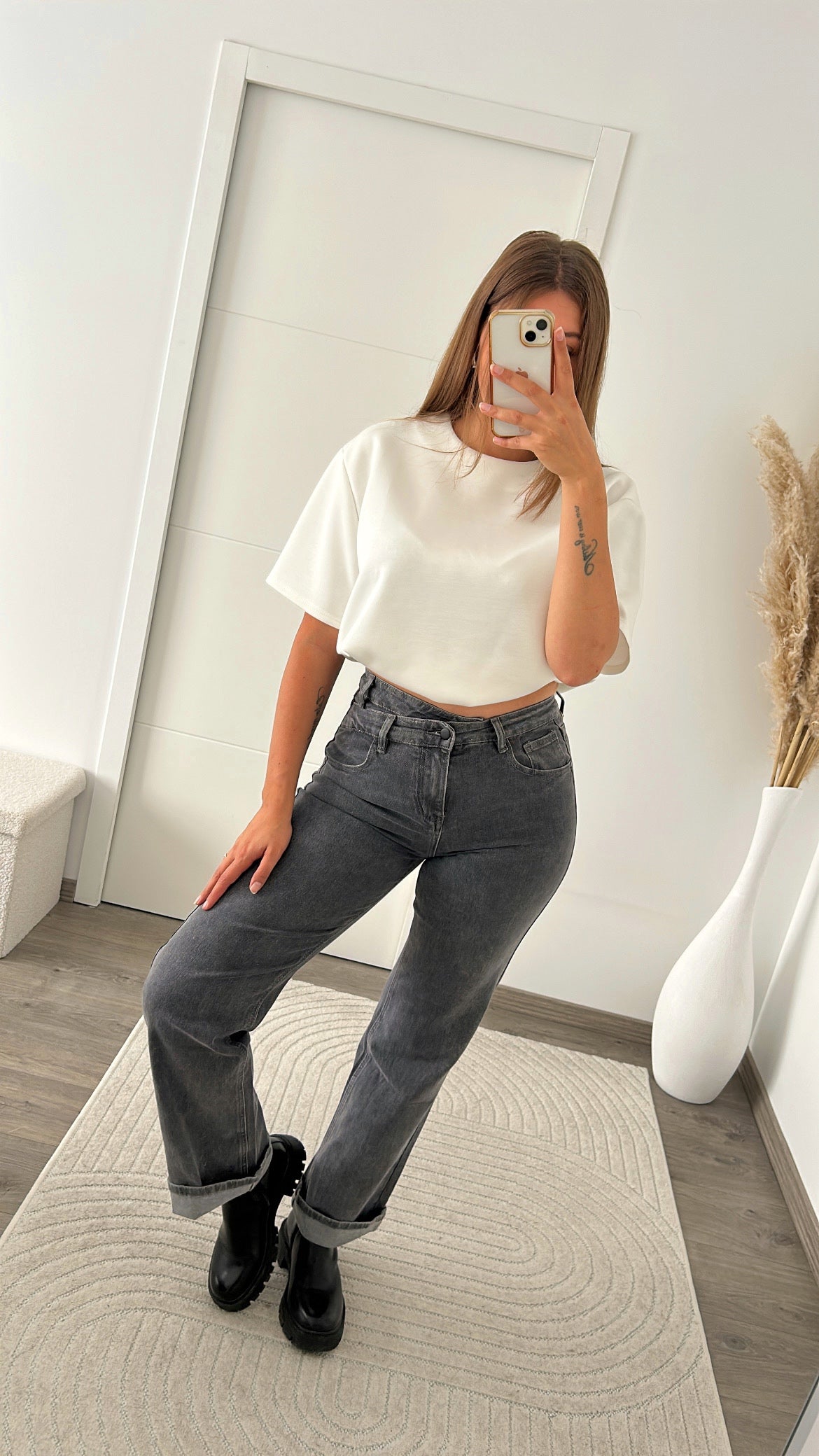 Jean Straight Gris