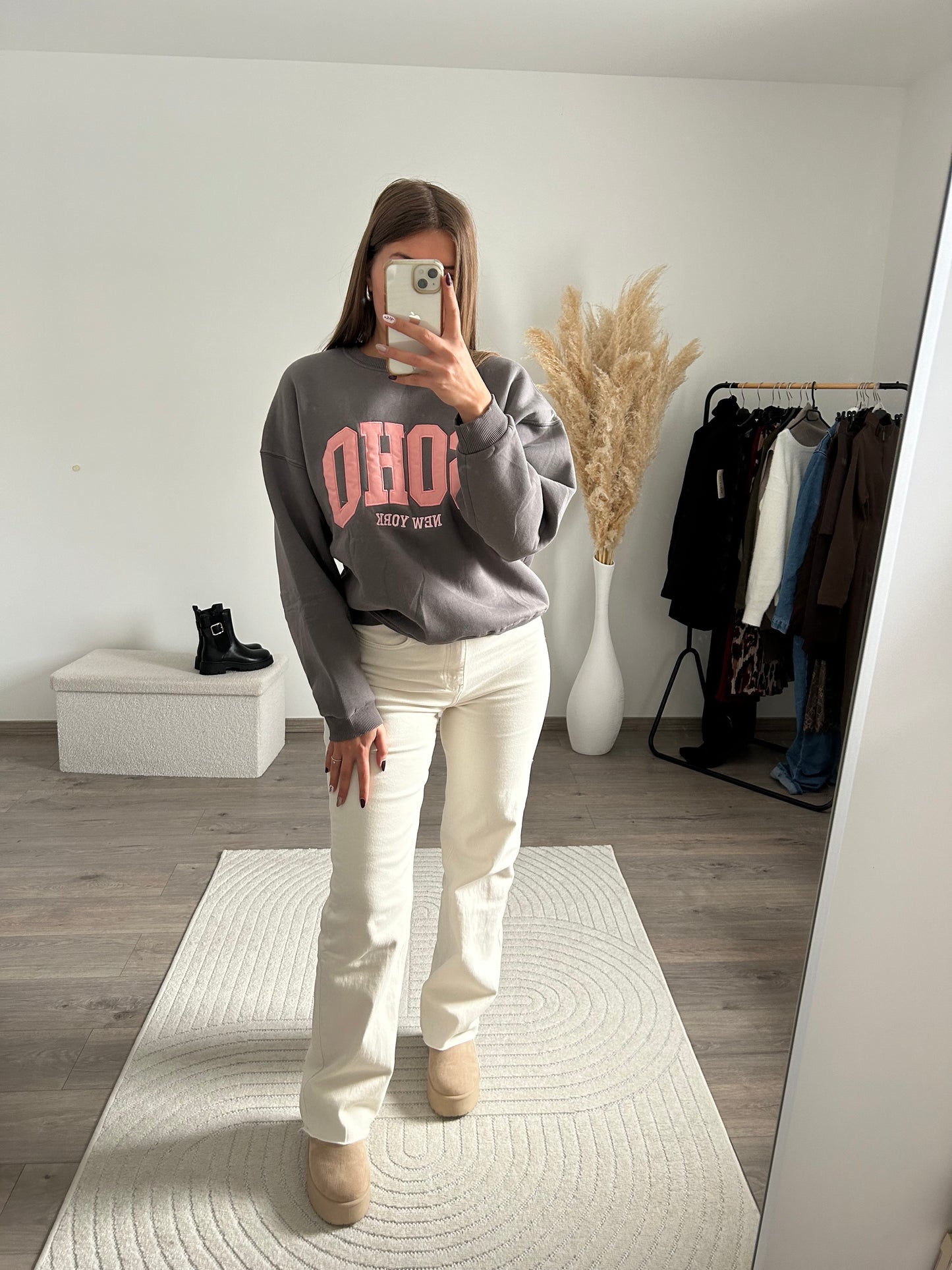 Jean Wide Leg Beige