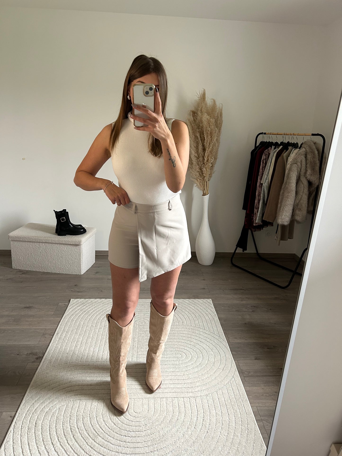 Jupe Short Serena Taupe Clair