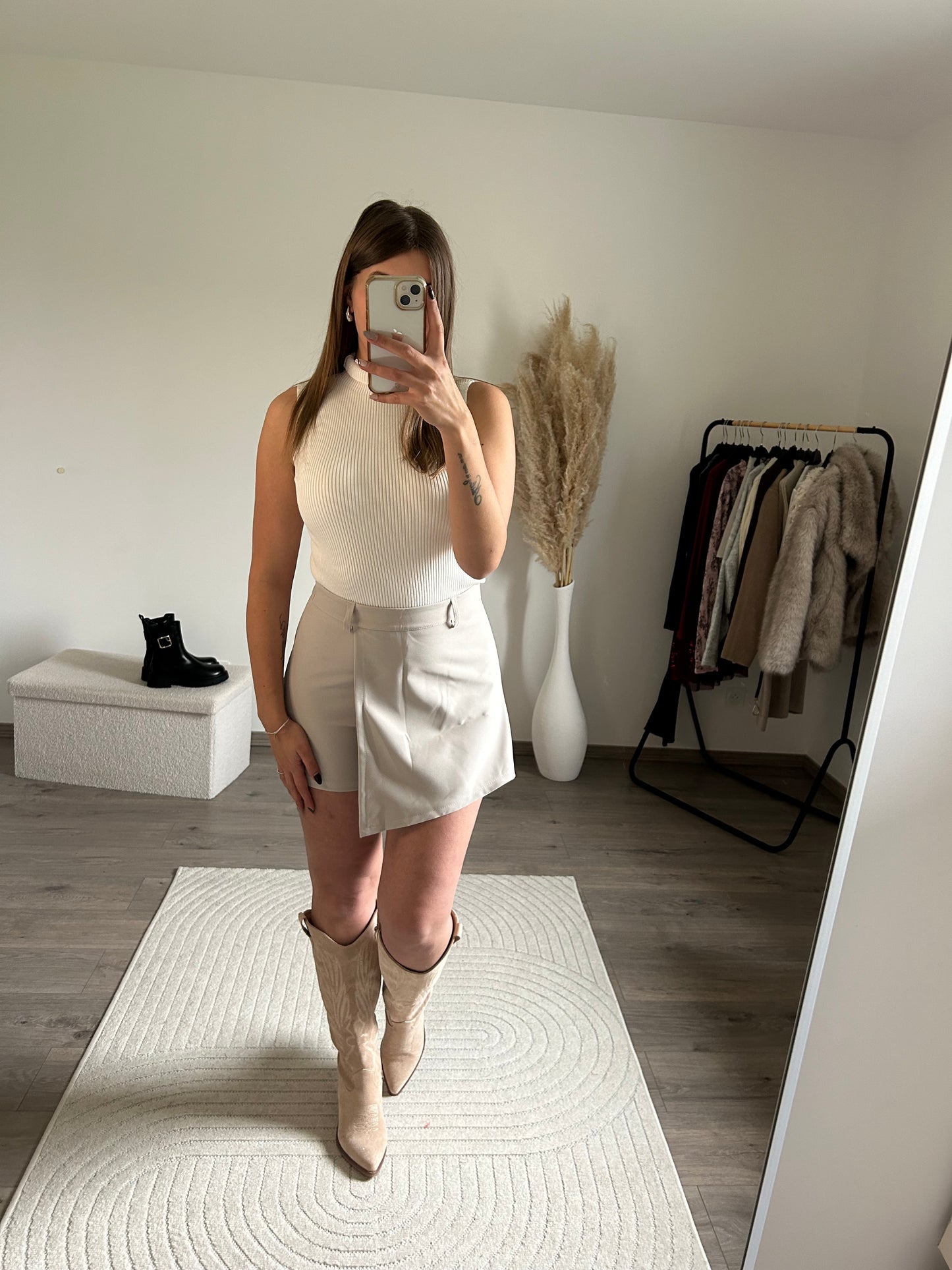 Jupe Short Serena Taupe Clair
