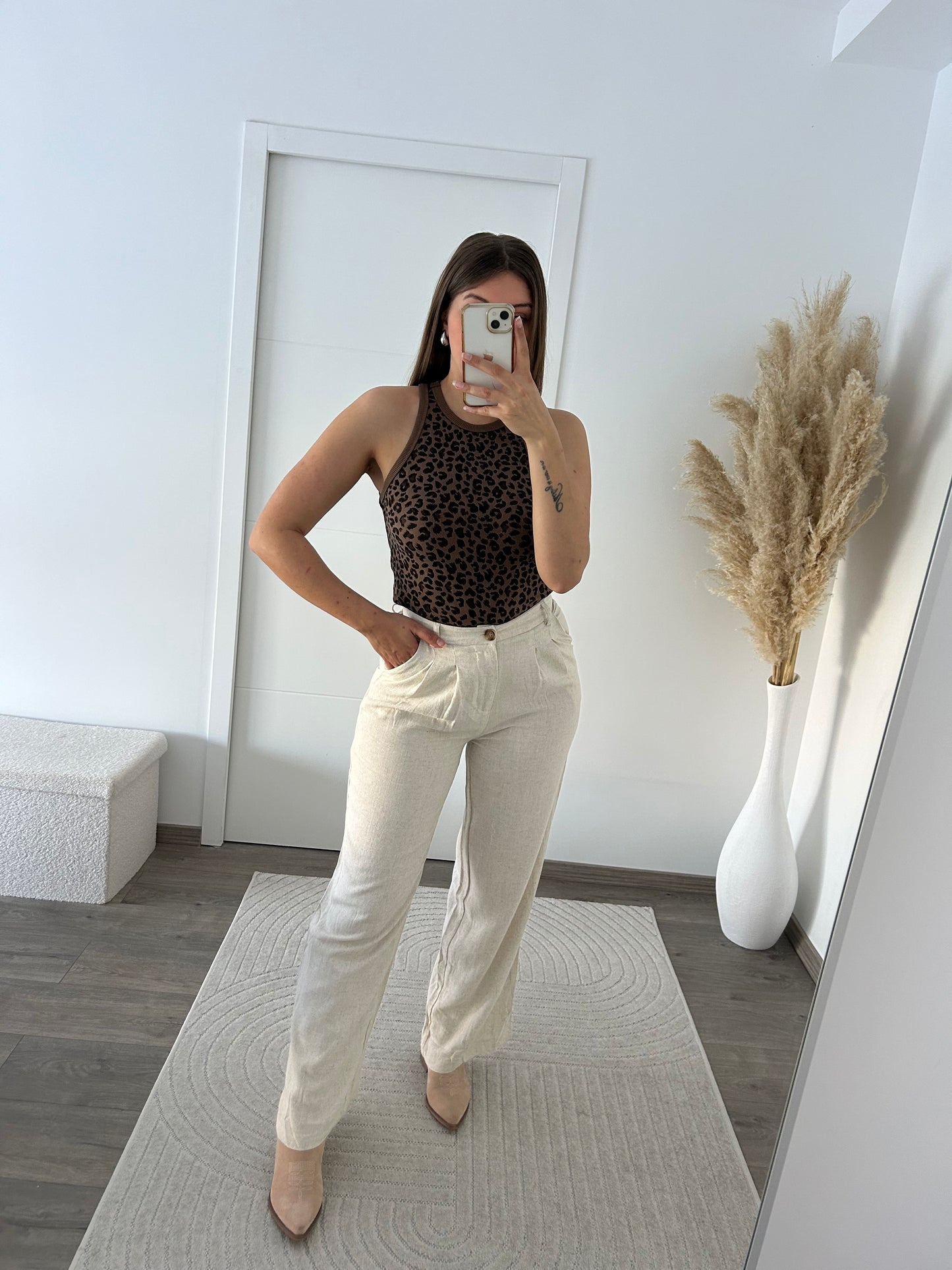 Pantalon Lin Beige