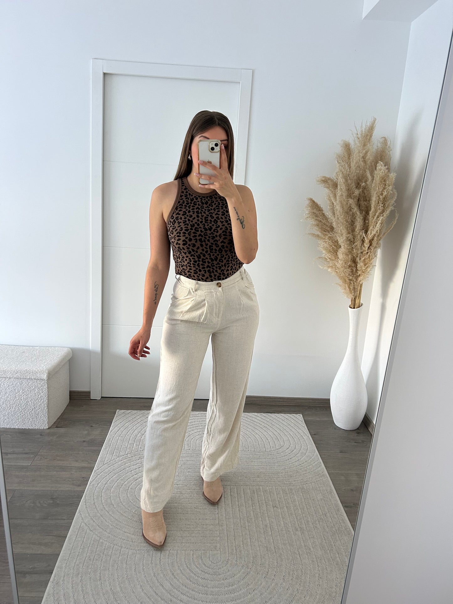 Pantalon Lin Beige