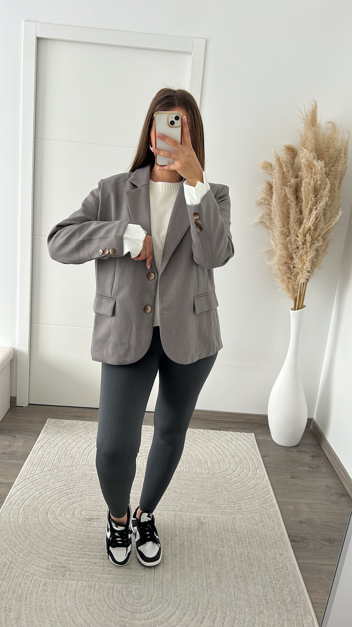 Legging Côtelé Gris