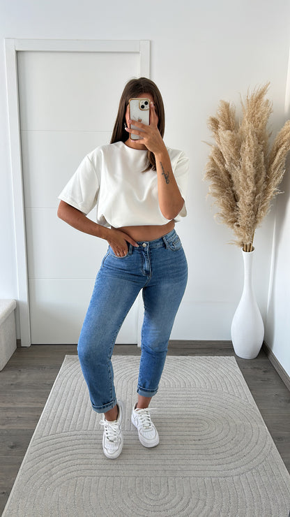 Jean Mom Bleu