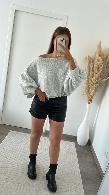 Pull Gris Asymétrique