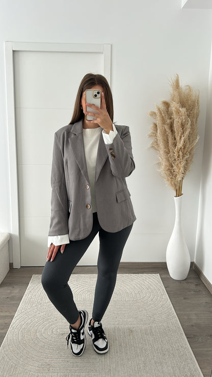 Legging Côtelé Gris