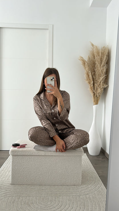 Pyjama Satiné Café