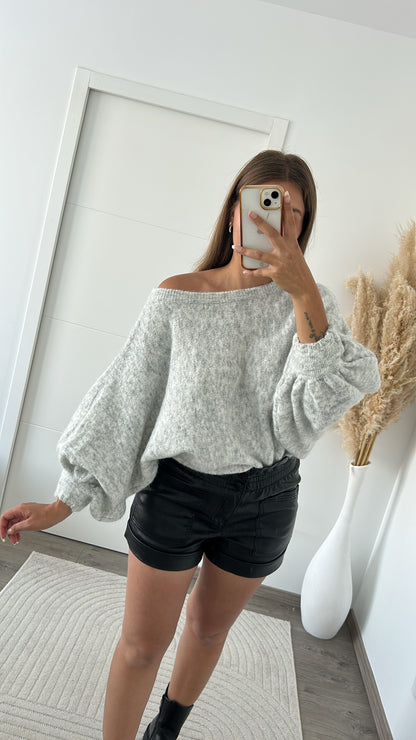 Pull Gris Asymétrique