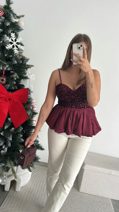 Top Péplum Sequins