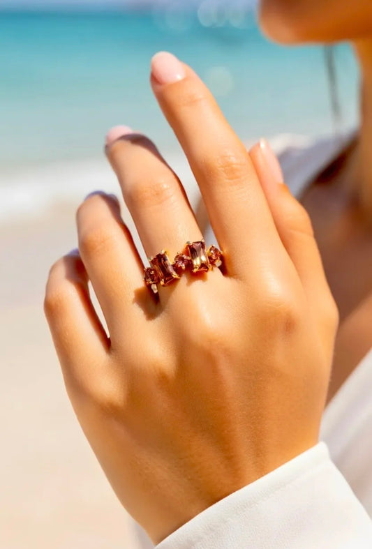 Bague Cristaux Bronze