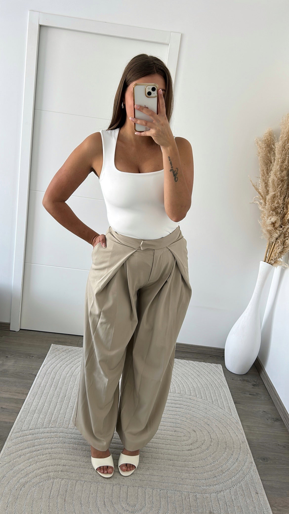 Pantalon Fluide Taupe