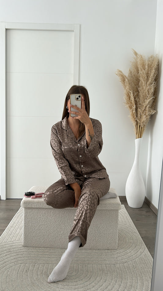 Pyjama Satiné Café