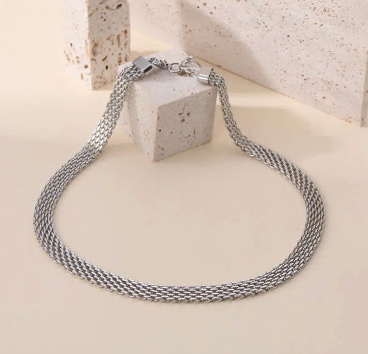 Collier Chaînes Multiples Argenté
