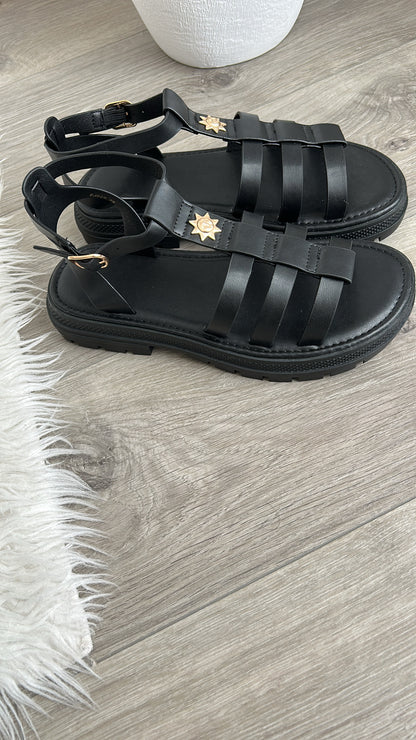 Sandales Noires Avec Bride
