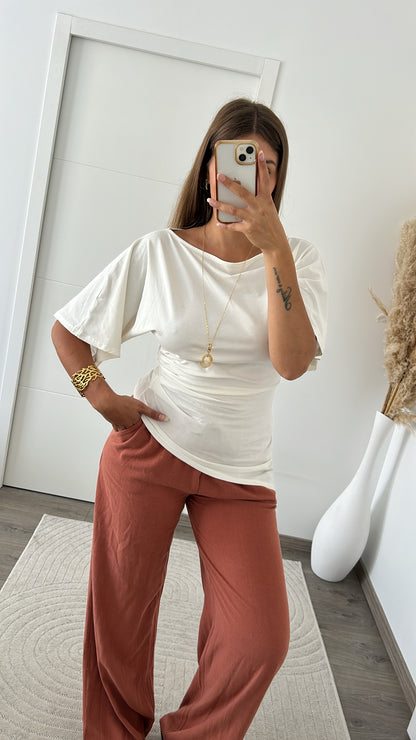 Tee Shirt Asymétrique Blanc