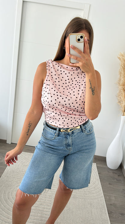 Top Dos Nu Rose A Pois
