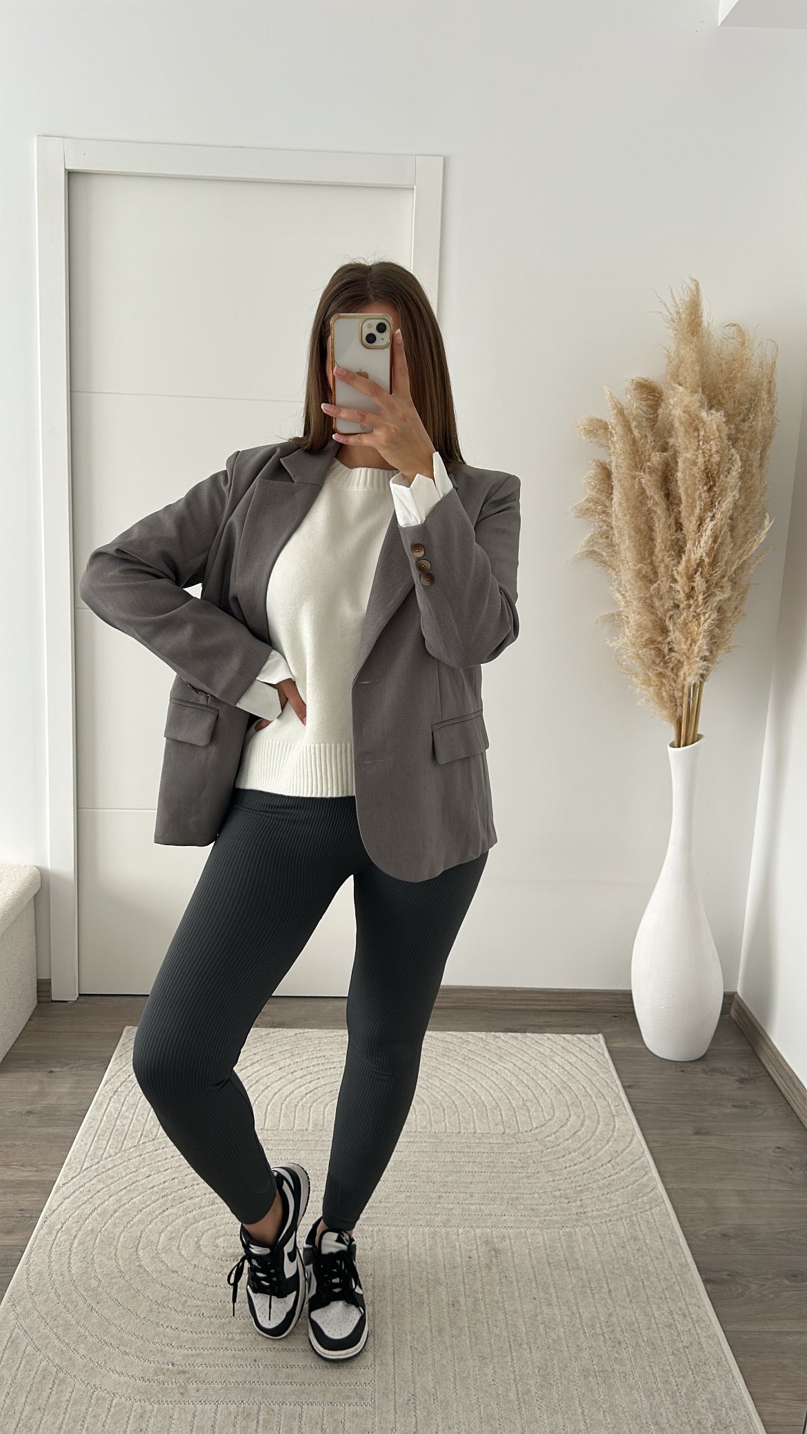 Legging Côtelé Gris