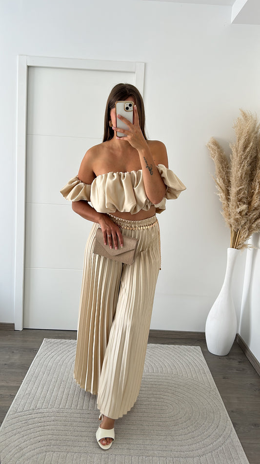 Ensemble Plissé Beige