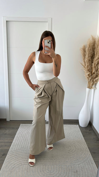 Pantalon Fluide Taupe