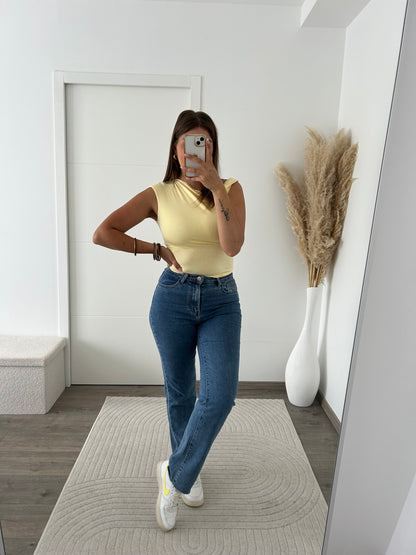 Top Asymétrique Jaune
