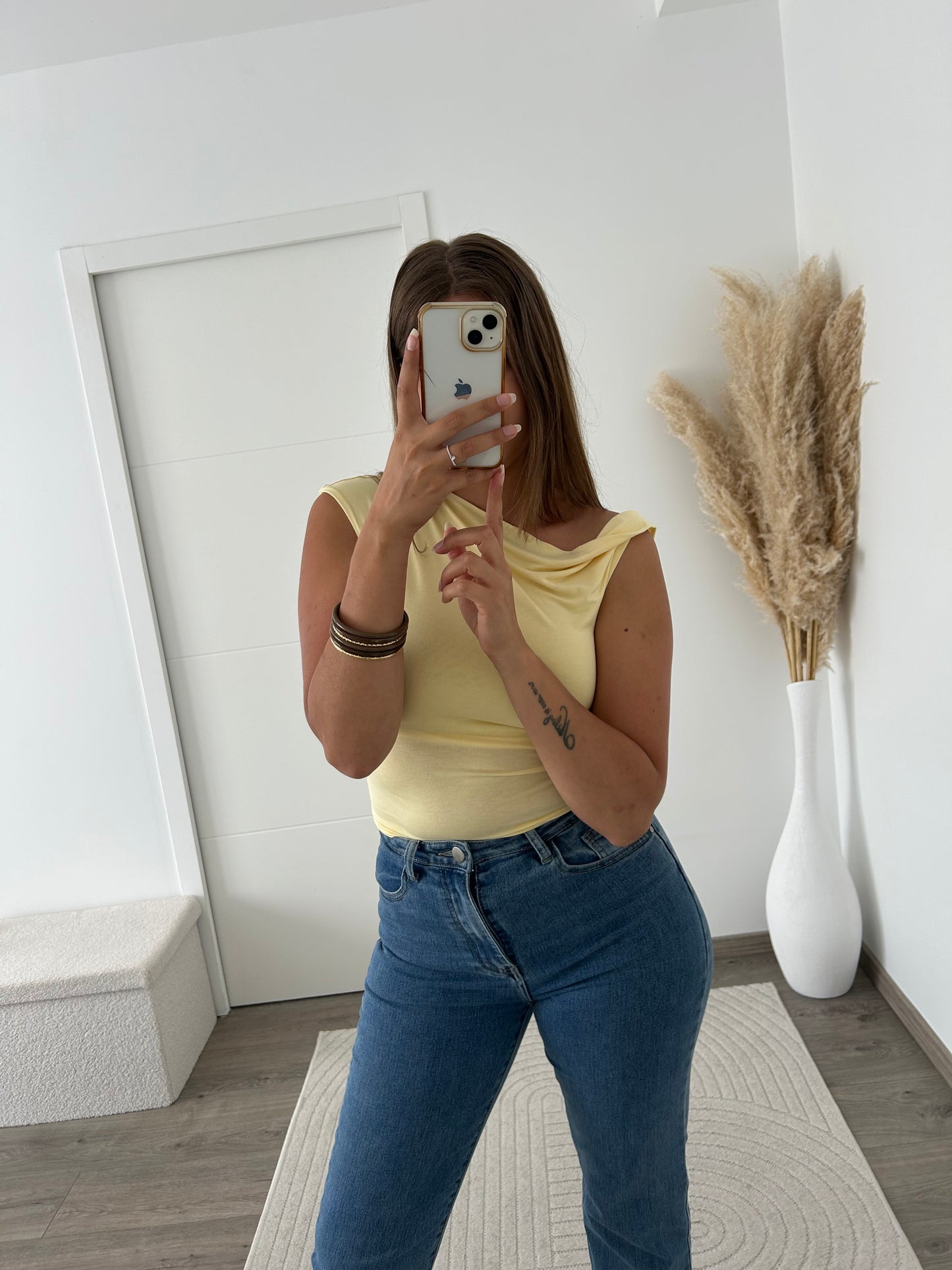 Top Asymétrique Jaune