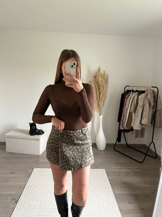 Jupe Short Léopard En Jean