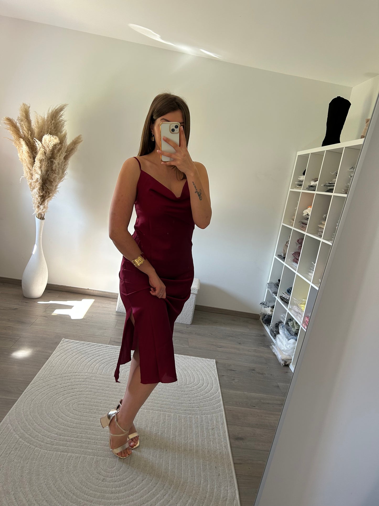 Robe Bordeaux Satiné