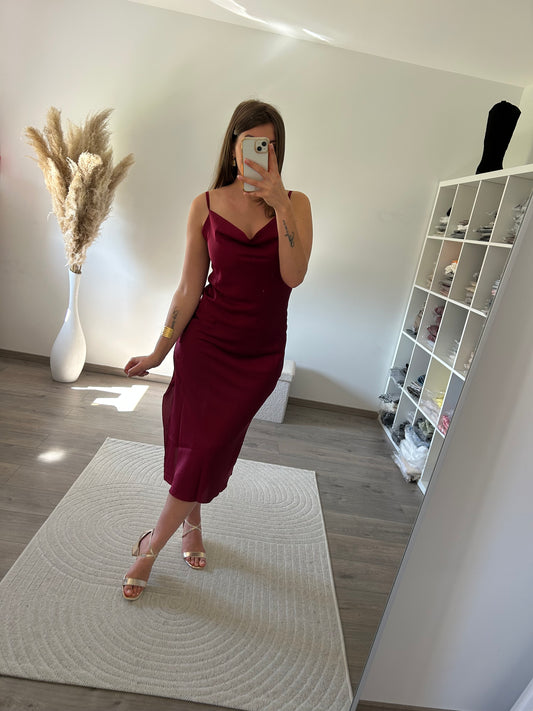 Robe Bordeaux Satiné