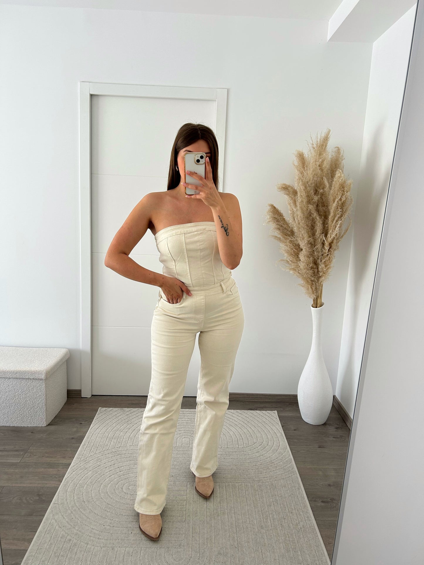 Combinaison Bustier Jean Beige
