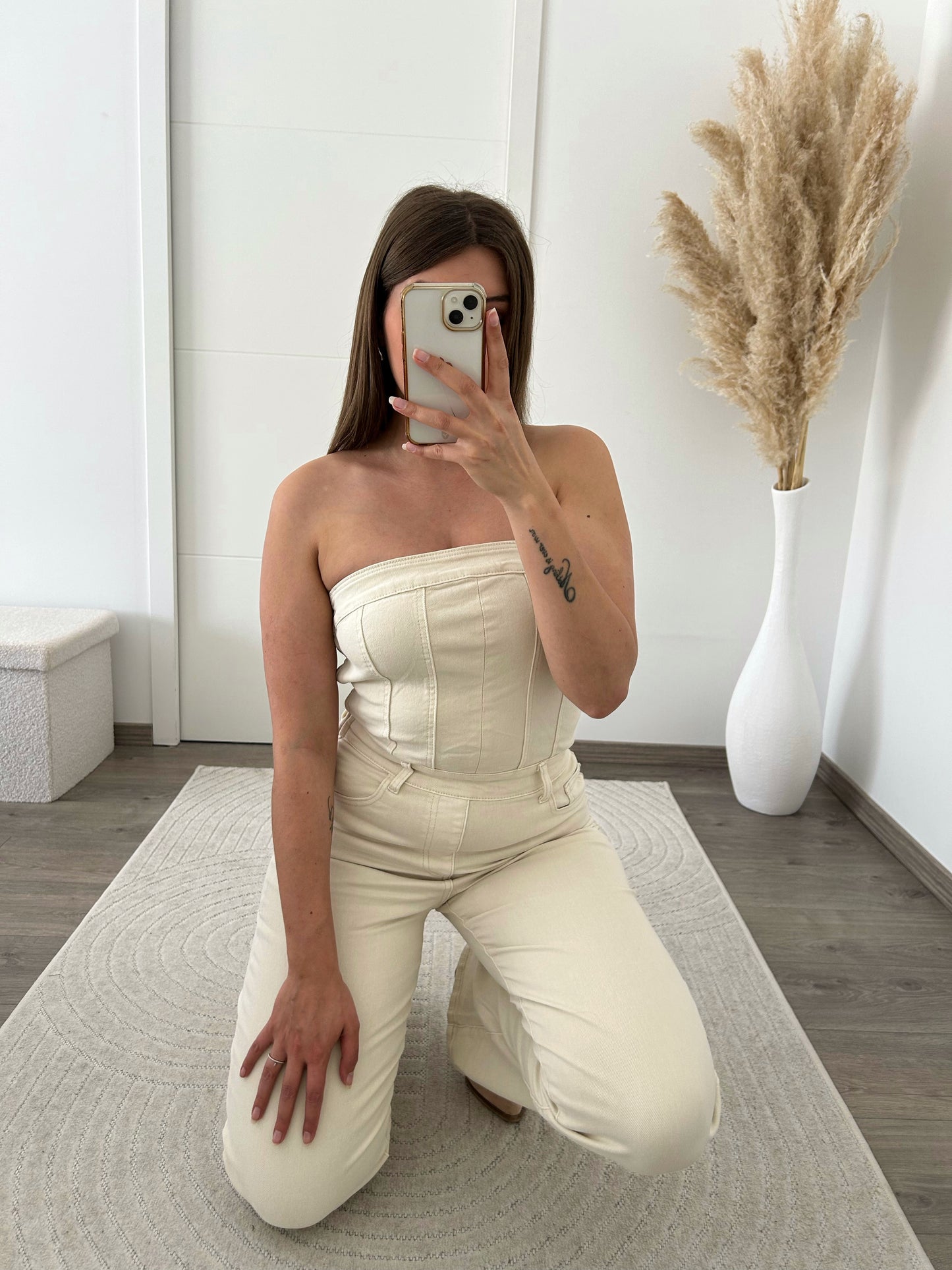 Combinaison Bustier Jean Beige