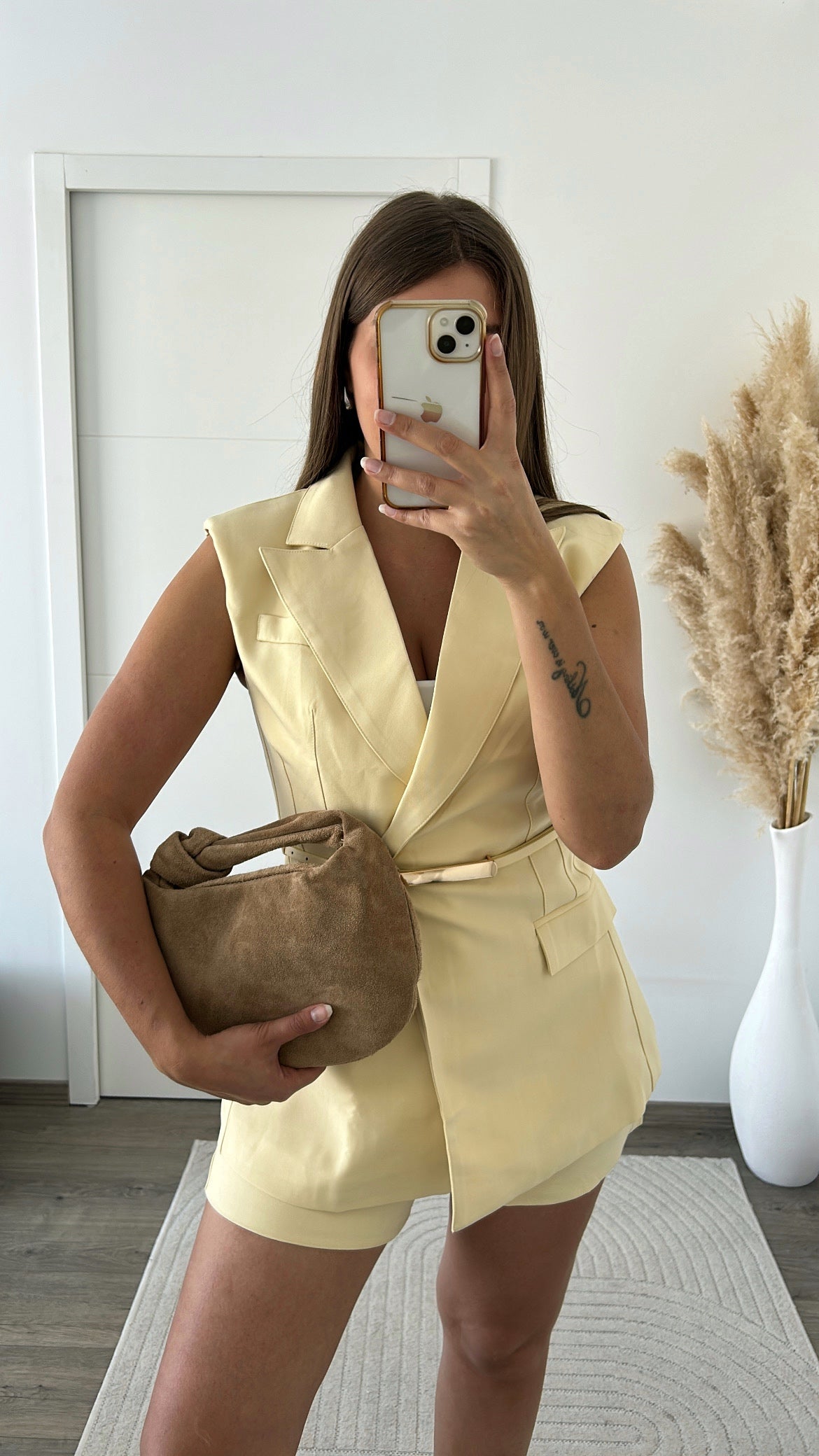 Ensemble Blazer Et Short Jaune